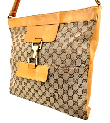 Винтажная наплечная сумка GUCCI шерстяная линия GG холщовая подлинная - Изображение 1 из 4