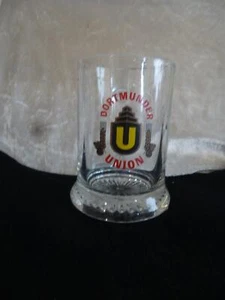altes Bierglas/Henkelglas von Dortmunder Union mit roter Schridt u. braunem Logo - Bild 1 von 2