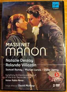 Dessay / Villazon - Massenet - MANON (DVD, 2008, 2-Disc Set) NEW SEALED - Foto 1 di 2