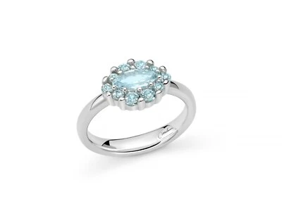 MILUNA ANELLO  GEMMA DEL CIELO A NAVETTE  REFERENZA LID3859 GARANZIA UFFICIALE - Immagine 1 di 2