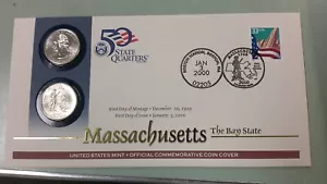 2000 due quarti di stato del Massachusetts copertina primo giorno (502) - Foto 1 di 2