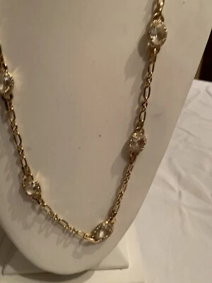 Collar Estación Cristal Transparente Tono Dorado Muestra Carolee 35.5” B219 Nuevo Sin Etiquetas Foto 1 de 4