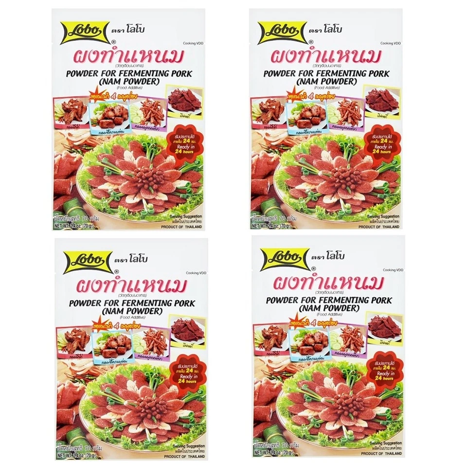 Lobo fermentação porco nam em pó comida tailandesa e mistura de tempero de cura sabor 4x 70g - Imagem 1 de 4