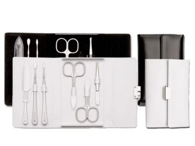 Wüsthof edles Nagelpflegeetui Set Geschenkset mattiert 6-teilig weiß / schwarz - Bild 1 von 2