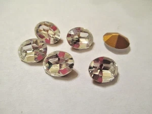 24 Vintage Swarovski Crystal 8x10 mm Oval Rhinestones Gold Foil ART 286 - Picture 1 of 1