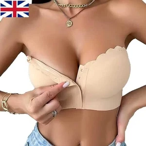 Surpassdo - Seamless Front Closure Strapless Bandeau Bra - Picture 1 of 11