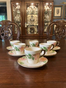 Desert Rose by Franciscan - Six Vintage Demitasse Cup and Saucer Sets (USA) - Picture 1 of 4