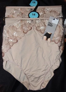 LADIES M&S FULL BRIEF KNICKERS 2 SET SIZE 14 OPALINE  - NEW - Picture 1 of 1