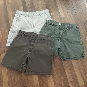 Carhartt Shorts Mens 38 B144 OLV Green & B147TAN & Brown Workwear Original Fit - Picture 1 of 9