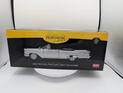 1/18 Sunstar Platinum 1959 Mercury Park Lane conversível aberto branco mesa de leitura - Imagem 1 de 4