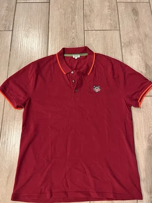 Kenzo Polo Shirt Tiger Logo Red Mens Extra Large Made In Paris MSRP $249 - Image 1 of 4