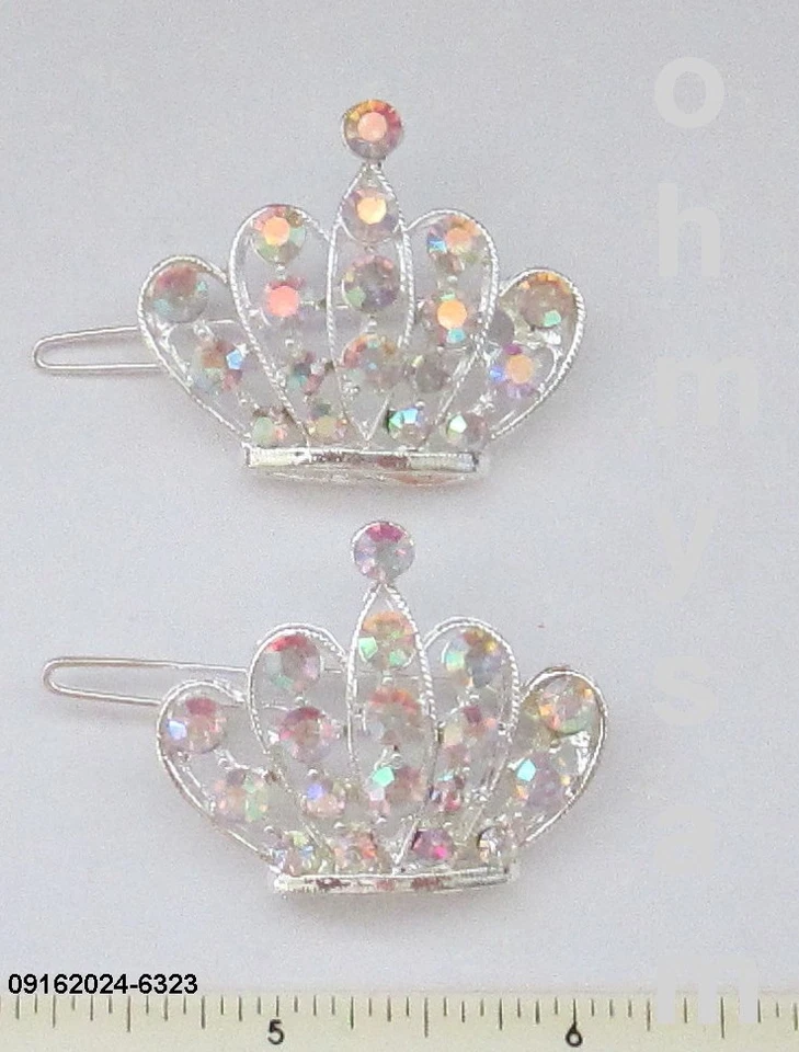 CLOSEOUT 12  NEW METAL HAIR CLIP / COMB / CLEAR MULTI COLOR STONE / MIX DES - Image 1 of 4