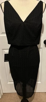 NWT Marciano Black  Two-Piece Lace Dress Size S Lower; L Upper, Truly Lovely - Image 1 of 4