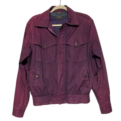 Jaqueta Bombardeiro Wrangler Antiga Brushpopper Western Southwest Roxa Tamanho Pequeno - Imagem 1 de 4