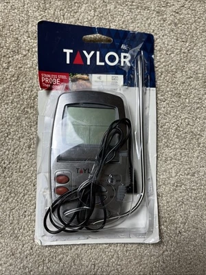 Taylor Gourmet Programmable Stainless Steel Probe Kitchen Thermometer 1478-21 - Image 1 of 4