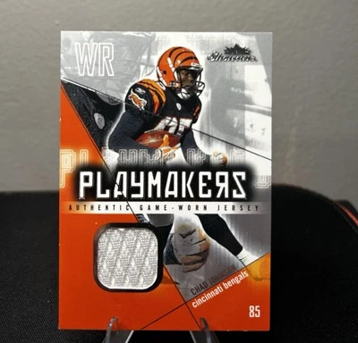 2004 Fleer Playmakers Showcase CHAD JOHNSON Game Worn Jersey /300 PM-CJ - Image 1 of 2
