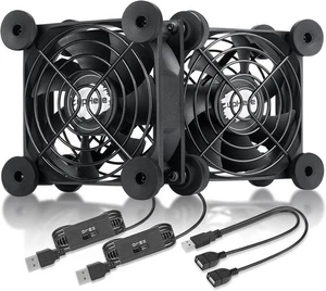 PC Fan, 80mm, Silent, USB Powered, 3 Speeds, TV Box, Router, Playstation - Picture 1 of 9