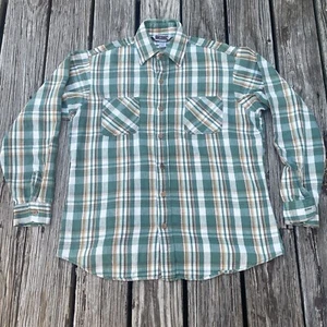 camicia vintage Big Mac flanella uomo grande alta anni 60 verde a quadri pesante - Foto 1 di 5