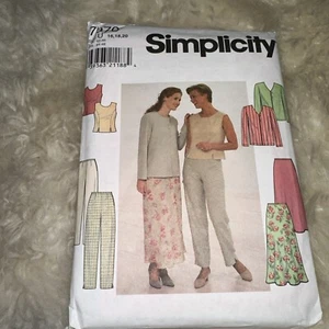 SIMPLICITY 7970 VTG 90s Jacket Top Pant Skirt V Loop Flare UNCUT 16 18 20 Sewing - Picture 1 of 2