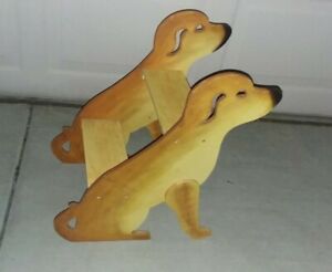 Wooden Dog Shelf - 2 Shelves for Display - Yellow Brown Dog 20 X 20 X 12