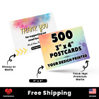 500 3" x 4" Postcards Printed, Thick 16pt Glossy or Matte Printed Postcards