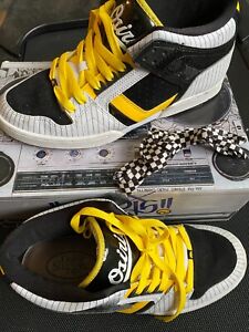 Osiris Black White Yellow Leather Athletic Men's Skateboard Shoes Size 12