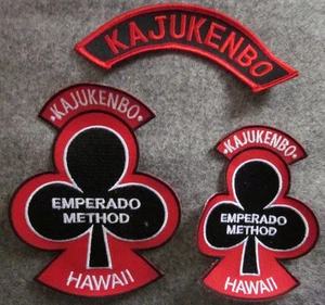 LOT OF 3 KAJUKENBO HAWAII MARTIAL ARTS PATCHES - BLACK BACKGROUND - Picture 1 of 1