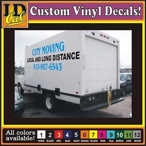 CUSTOM VINYL TRUCK LETTERING Large box van trailer 2 sides &rear door & 2 doors - Foto 1 di 2