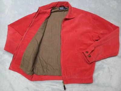 De Colección Polo Ralph Lauren Pana Chaqueta Bomber 100% Algodón Hombres Rosa Forrada Talla S Foto 1 de 4