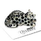 Little Critterz - Snow Leopard Cub "King" Animal - Miniature Porcelain Figurine