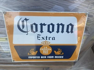 Ande Rooney Porzellan Emaille Blechschild Corona Bier 10,5 x 8 Bar Kneipe Mähne Höhle - Bild 1 von 2