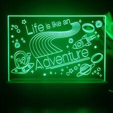 ADVPRO Life is Adventure Space Alien UFO Tabletop LED Neon Light Sign st5-j5012