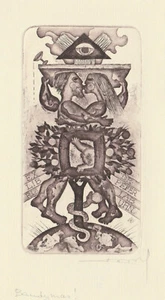 Exlibris - ALFONSAS CEPAUSKAS - For Peter Labuhn - Adam & Eve - 1991 - Signed - Imagen 1 de 5