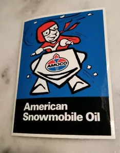 Vintage Amoco American Oil Schneemobil Öl Aufkleber Abziehbild -- New Old Stock - Bild 1 von 2