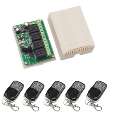 4Kanal Garagentor Handsender 12V 24V Funkschalter Empfänger 433Mhz Fernbedienung - Bild 1 von 4