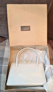 Rare Vintage Hudson's Wolverhampton White Leather Handbag Original Box - Perfect - Picture 1 of 13