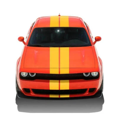 Calcomanías gráficas de coche a rayas de carreras para Dodge Challenger capó techo maletero Foto 1 de 4
