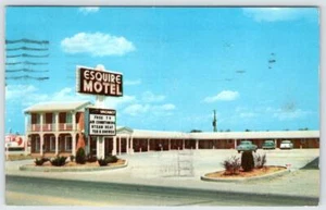 Postal vintage Esquire Motel Evansville Indiana 1959 aire acondicionado gratuito - Imagen 1 de 2