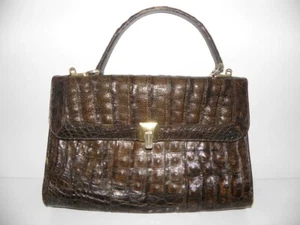 Alte Handtasche Kelly Bag Echtleder original 60er Jahre - Bild 1 von 6