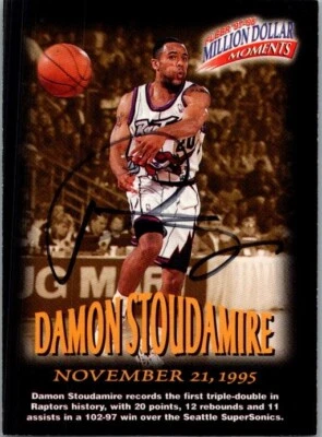 Tarjeta de baloncesto #37 1997-98 -Damon Stoudamire - Fleer autógrafo/firmada/automática Foto 1 de 2