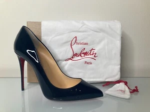 Christian Louboutin PIGALLE FOLLIES 100 Black Patent Leather Pump Shoes EUR 39 - Picture 1 of 5