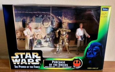 Star Wars POTF Compra de los Droides Luke Skywalker, C-3PO, Tío Owen Lars Nuevo en Caja Foto 1 de 4