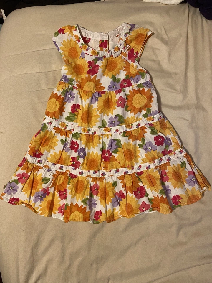 Vestido Gymboree Girasol Sonrisas Floral Tejido en Niveles Otoño Niña Pequeña Talla 4T Foto 1 de 1