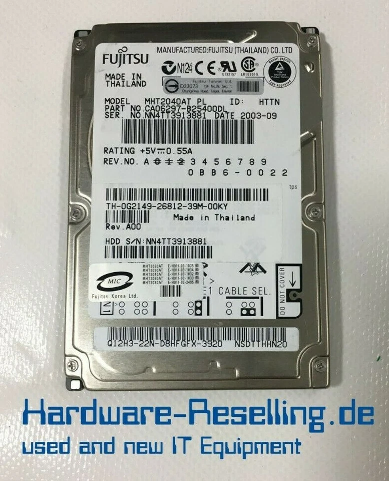 Fujitsu IDE 2,5" 40GB - 4200RPM - 2MB - 100MBPS - MHT2040AT PL CA06297-B25400DL - Immagine 1 di 1
