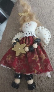 Adorno ángel muñeca botón hecho a mano de colección - Imagen 1 de 8