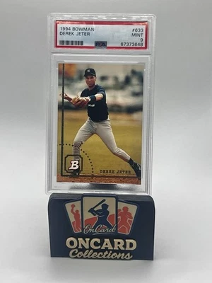 Tarjeta de novato Bowman #633 Derek Jeter 1994 PSA 9 como nueva de los Yankees de Nueva York Foto 1 de 4