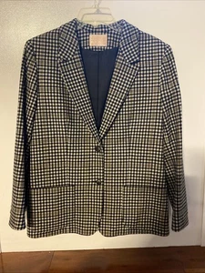 Blazer Pendelton 100 % lana virgen a cuadros 2 botones/2 bolsillos marrón talla pequeña GC - Imagen 1 de 12