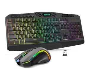 Redragon S101M-KS Gaming Keyboard and Mouse Wireless with Tri-Mode, RGB Black - Picture 1 of 10