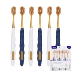 Soft Toothbrushes for Adults, Medium Manual Wider Head Tooth Brush, Good Clea... - Picture 1 of 9