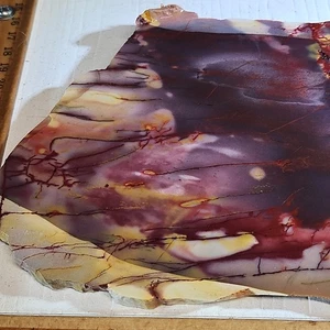 Mookaite  Slab vibrant yellow, purple and red color. 8 3/4" x 5 3/4" x 1/4" - Picture 1 of 13